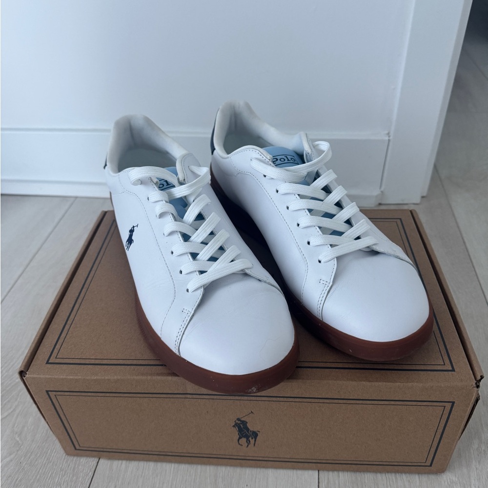 Polo by Ralph Lauren White and Brown Men's Sneakers